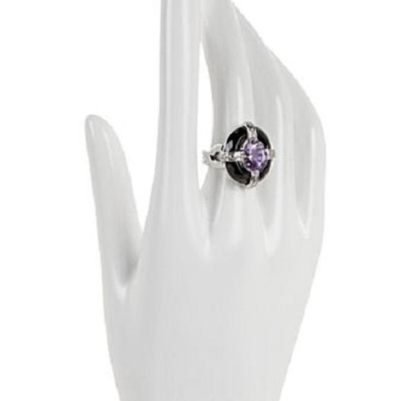 Victoria Wieck Amethyst & Black Onyx Ring - Picture 4 of 4
